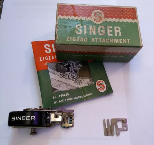 Vtg Antique Singer Zigzag Attachment 160620 w/ Manual & Box