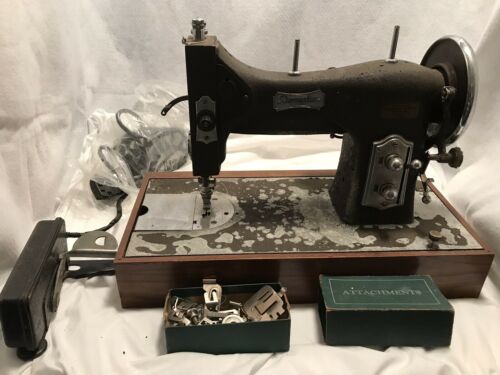 Vintage Domestic Rotary Portable Sewing Machine with Case