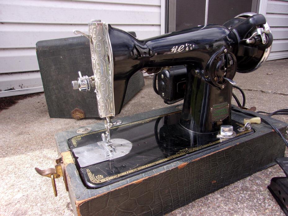 Vintage Super Deluxe Sewing Machine Old 1930s Weir Portable Works Fine Fancy!!.