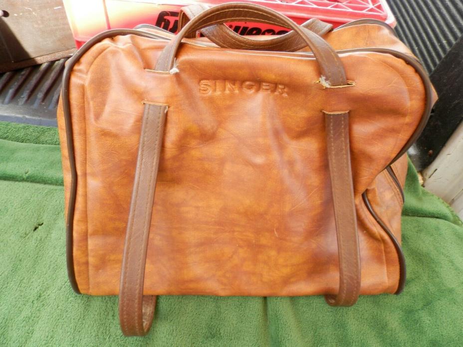 Vintage Leather? Singer Sewing Machine Bag/Case Travel Bag/Case Estate find