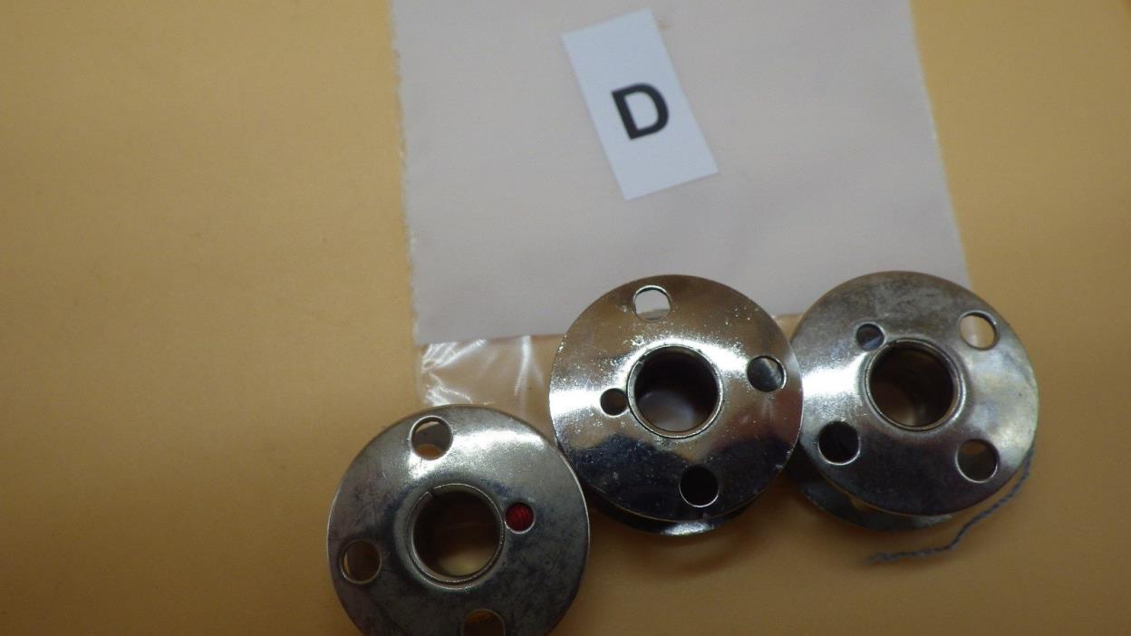 3 Vintage Singer Sewing Machine Early Bobbins  66 99 185 101 201    