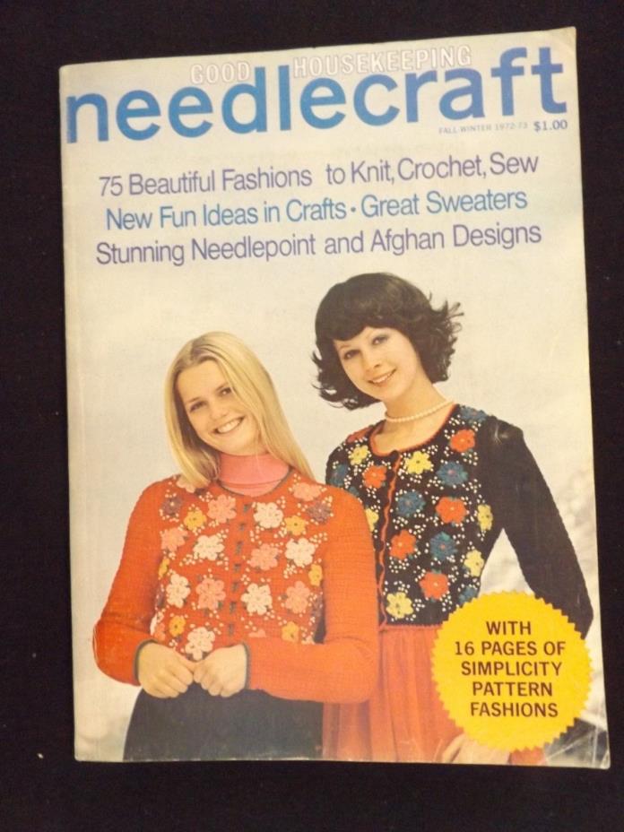 1972 Good Housekeeping Needlecraft Magazine 75 Items To Crrochet Knit Sew