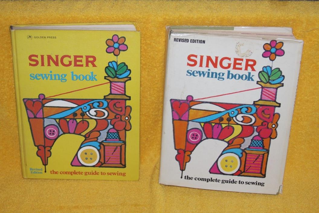 Lot of 2 Vintage Singer Sewing Books 1972 & 1972 Revised Edition Hard Cover