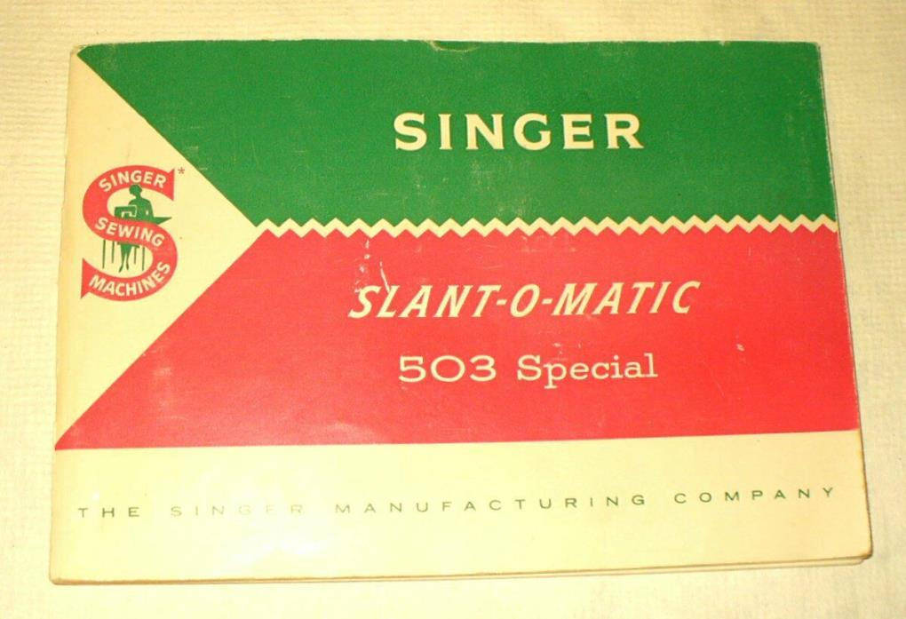 Singer 503 Special-Instruction Manual Slant-O-Matic © 1961 VGC