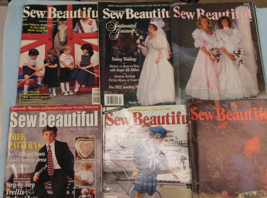 Vtg Sew Beautiful w/ Patterns Magazines LOT of 6 Wedding, Smocking, Infant