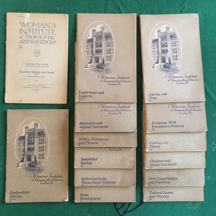 13 Woman's Institute Domestic Arts & Sciences Booklets 1900s Lingerie Sewing