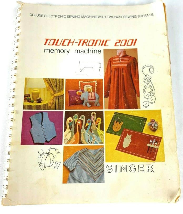 Vintage 1978 Original Singer Touch-Tronic 2001 Sewing Machine Manual.