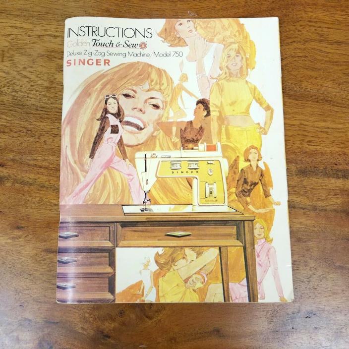 Vintage Singer Touch & Sew Model 750 Sewing Machine 1970 Instructions Manual