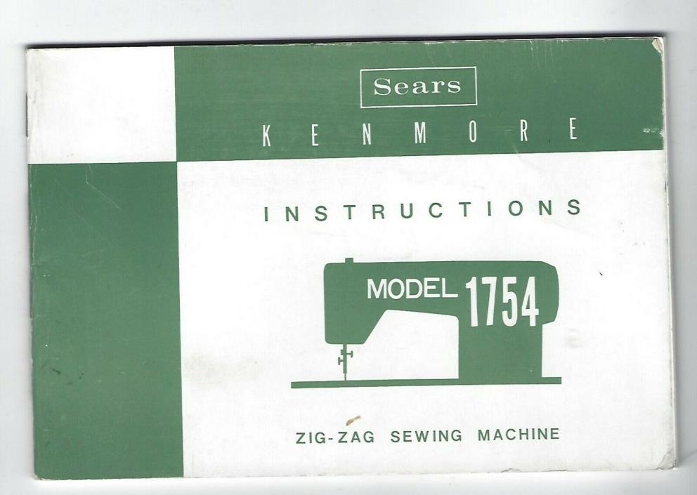 Sears Kenmore Zig Zag Sewing Machine Model 1754 Manual Used