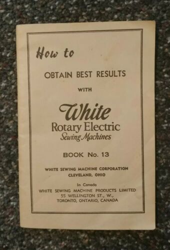 Vintage Rotary Electric Sewing Machine Users Manual  Book No 13