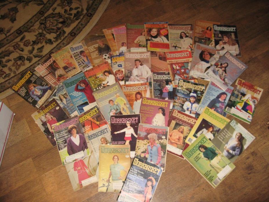 Lot of 42 Workbasket Magazine,  Vintage, Crochet, Crafts, Quilting