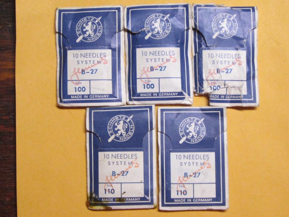 Schmetz B27 Sewing Machine Needles sz 16 & 18, Qty 50