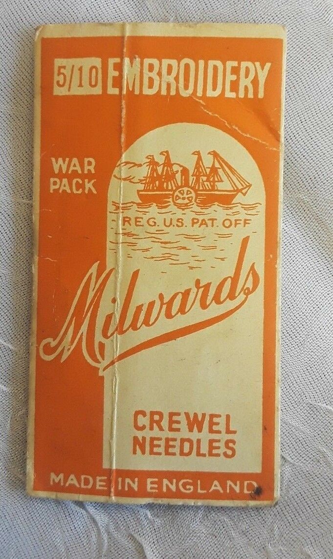 Vintage Milward's Thread Card 5/10 Crewel Embroidery Needles Advertising England