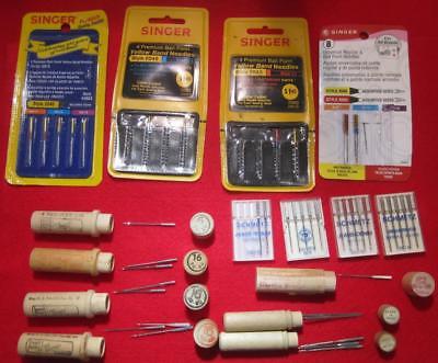 LARGE LOT OF VINTAGE SINGER,BOYE & MICS  SEWING MACHINE  NEEDLES