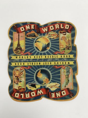 Vtg One World, Worlds Best Needle Book w/needles Germany sewing craft