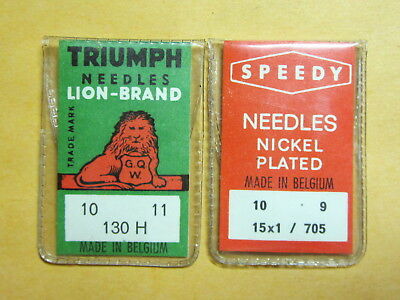 15x1 Singer Sewing Machine Needles Redeye, 221 Featherweight, Sz 9 & 11, Qty 20
