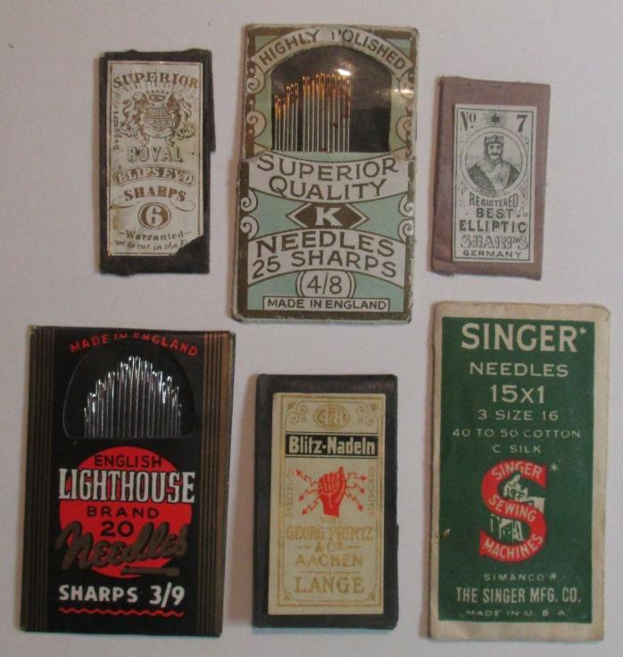 Collectible sewing needle lot - Singer, Lighthouse, Superior Royal, Blitz-Nadeln