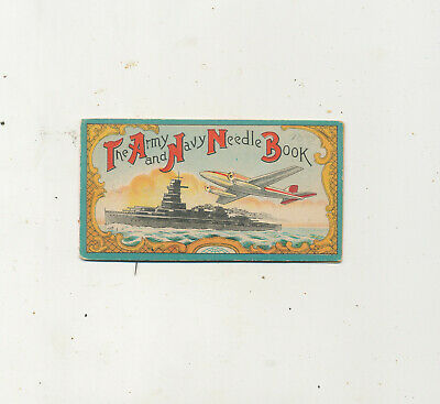 D381 ARMY AND NAVY NEEDLE BOOK  BATTLESHIP AIRPLANE
