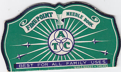 Vintage Finepoint Fine Point Needle Book ATC Milwaukee WI Sentinel Advertisement