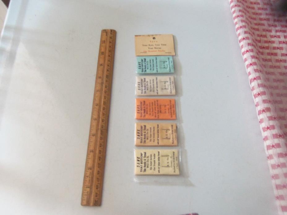 VINTAGE 5 PACK OF THREADED NEEDLES FOR TRAVEL - ORIGINAL PACKAGE NEW OLD STOCK