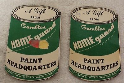 2 VINTAGE GAMBLES HOME GUARD PAINT SEWING NEEDLES CARDS ADVERTISING GUC