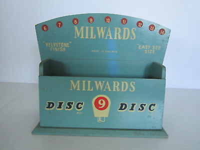 Vintage Milwards Knitting Needles Crochet Hooks advertising store display sign