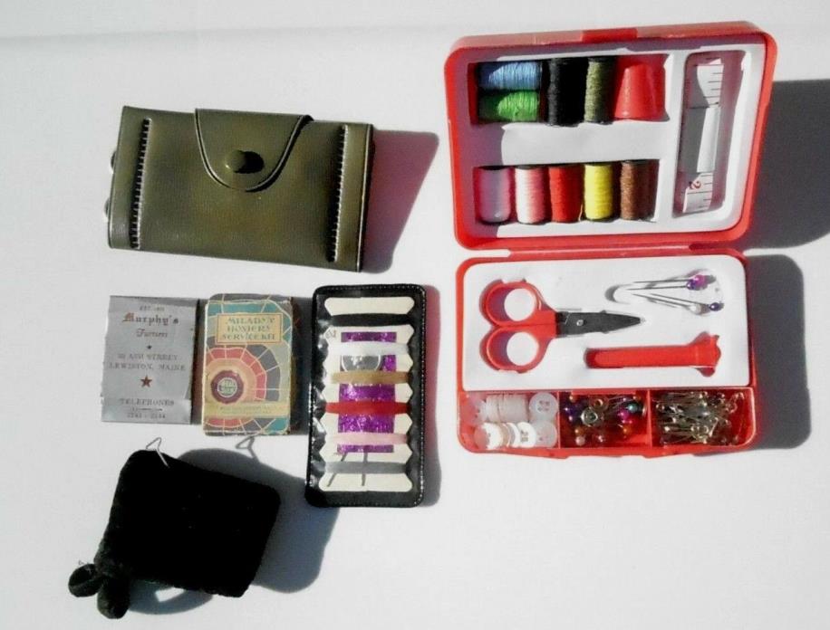 Lot Vintage Sewing Travel Kits Milady's silk Hose, Murphy's Furriers