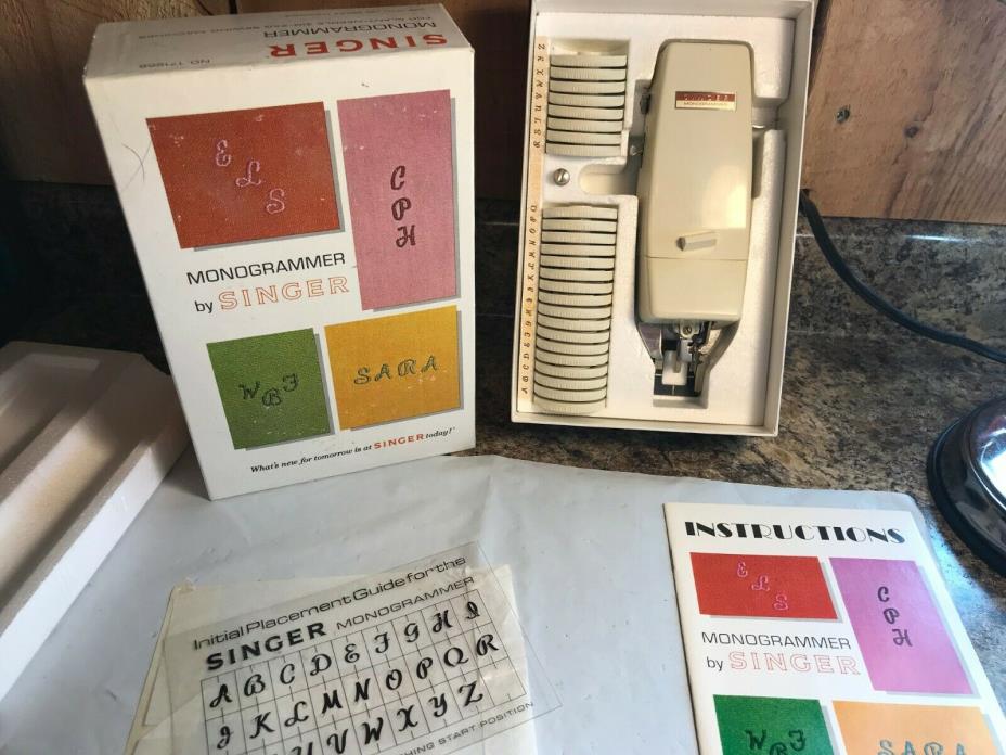 Vintage Monogrammer by Singer with Discs and Instructions