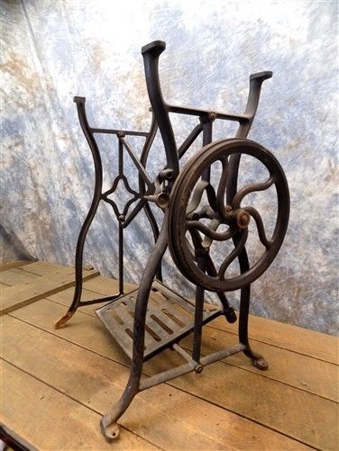 Treadle Sewing Machine Cast Iron Base Industrial Age Wheeler Wilson Steampunk ma