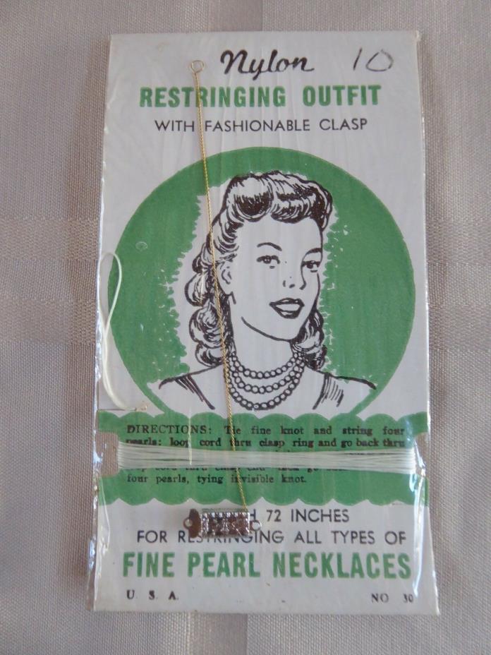 NEW VINTAGE NYLON RESTRINGING OUTFIT FOR FINE PEARL NECKLACES NO. 30