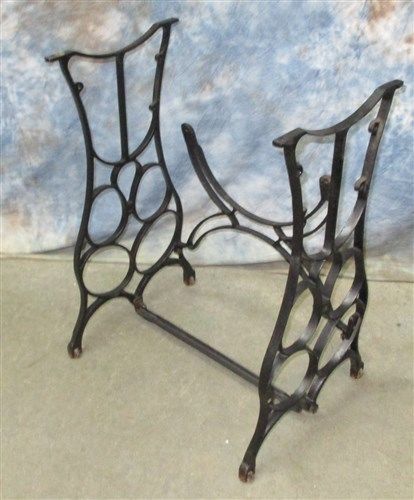 Treadle Sewing Machine Cast Iron Base Industrial Age Table Singer Steampunk xx