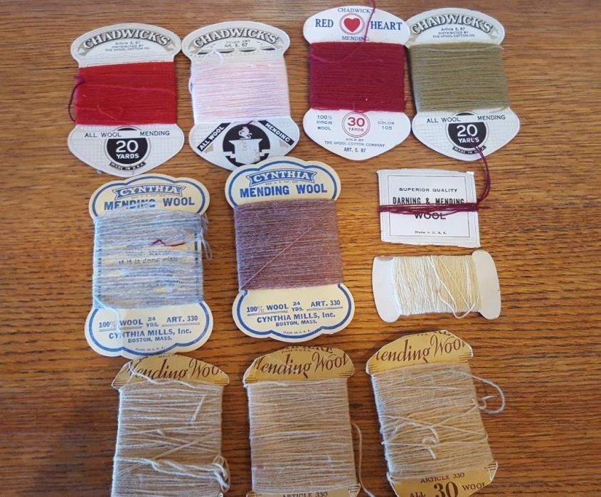 Vintage lot of misc. mending and darning wool