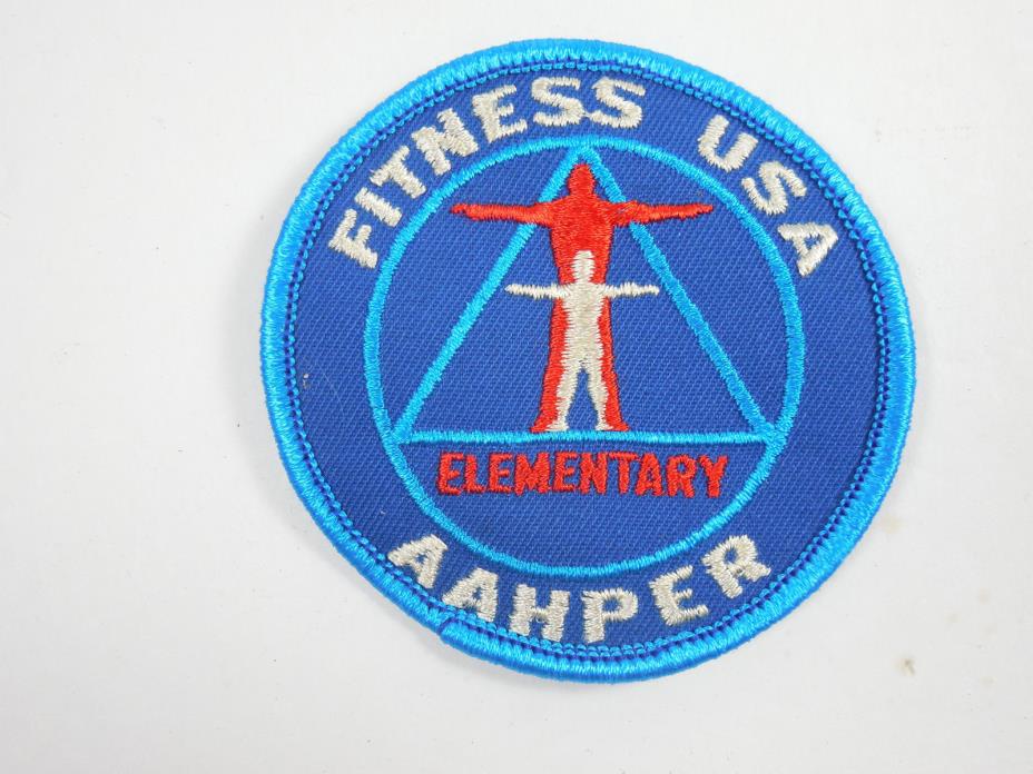 VINTAGE FITNESS USA ELEMENTARY AAHPER PHYSICAL FITNESS SCHOOL PATCH RETRO DECOR
