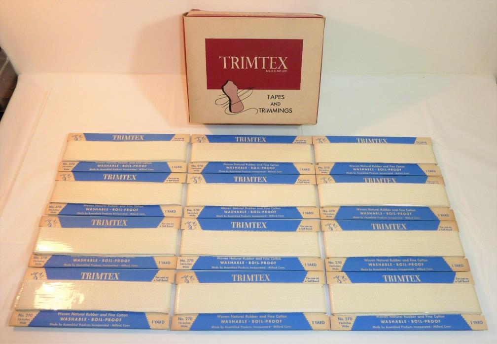 Case of 12~ Vintage Trimtex Waist Banding WHITE Underwear Elastic 1 1/4