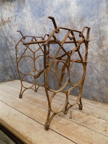 Treadle Sewing Machine Cast Iron Base Industrial Age Table Singer Steampunk nk
