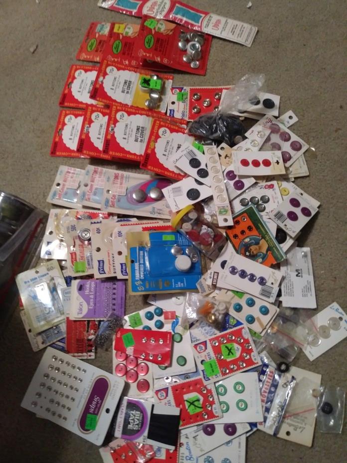 vintage buttons to cover snaps hooks eye and loops huge lot 100+++