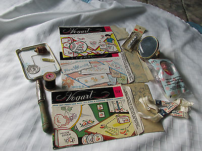 LOT OF VINTAGE IRON ON TRANSFERS, MINNIE MOUSE DOLL, NEW, PLUS MORE