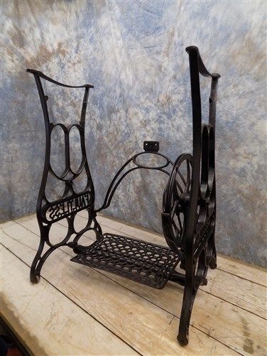 Treadle Sewing Machine Cast Iron Base Industrial Age Table Faultless Steampunknq