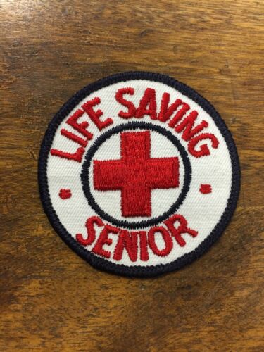 Vtg Red Cross Life Saving Senior Embroidered Patch Canada 2.5” Badge CPR