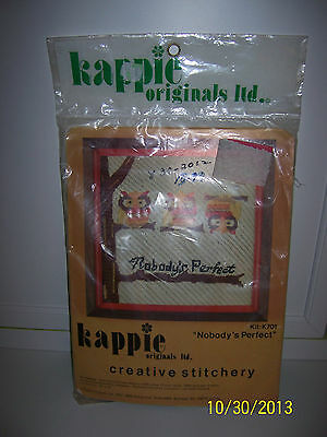 vintg NEW SEALED Wool Stitchery kit 1977 K701 Kappie Originals nobodys perfect