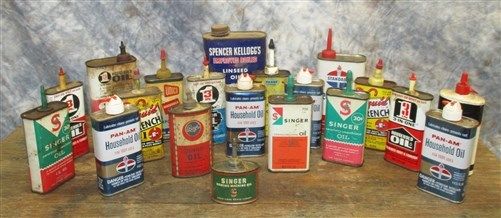 Lot Assorted Singer Sewing Machine Repair Household Lubricant Oils Gas Pump Sign