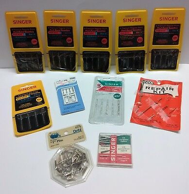 Lot of Vintage Singer Needles Size 11 14 16 Dritz T Pins Prym Risdon Repair Kit