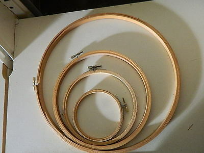 4 wood embroidery hoops, 12