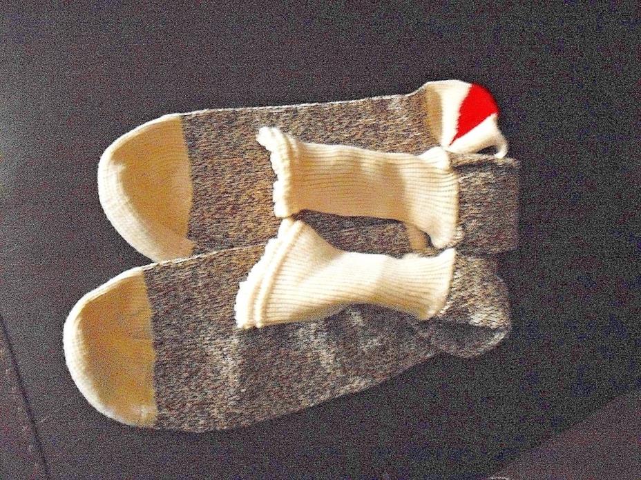 Vintage-Original RED-HEEL-SOCKS-to-Make-SOCK-MONKEY- New & Unused