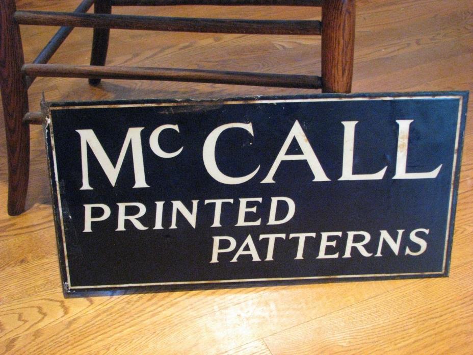 Antique 1930s McCall Printed Pattern Advertising Sign porcelain double sided
