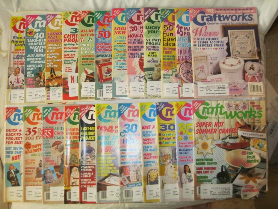 (23) Vintage 1993-5 CRAFTWORKS FOR THE HOME magazines w/ALL PATTERNS  HIGH GRADE
