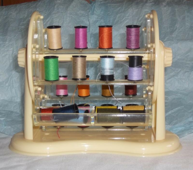 Vintage WESTCRAFT Sewing Thread Spool Holder FERRIS WHEEL w/Thread