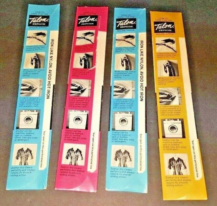 4 1970s new sewing TALON ZIPPERS in packages Zipper DONAHUE 204 110 25 FREE S/H