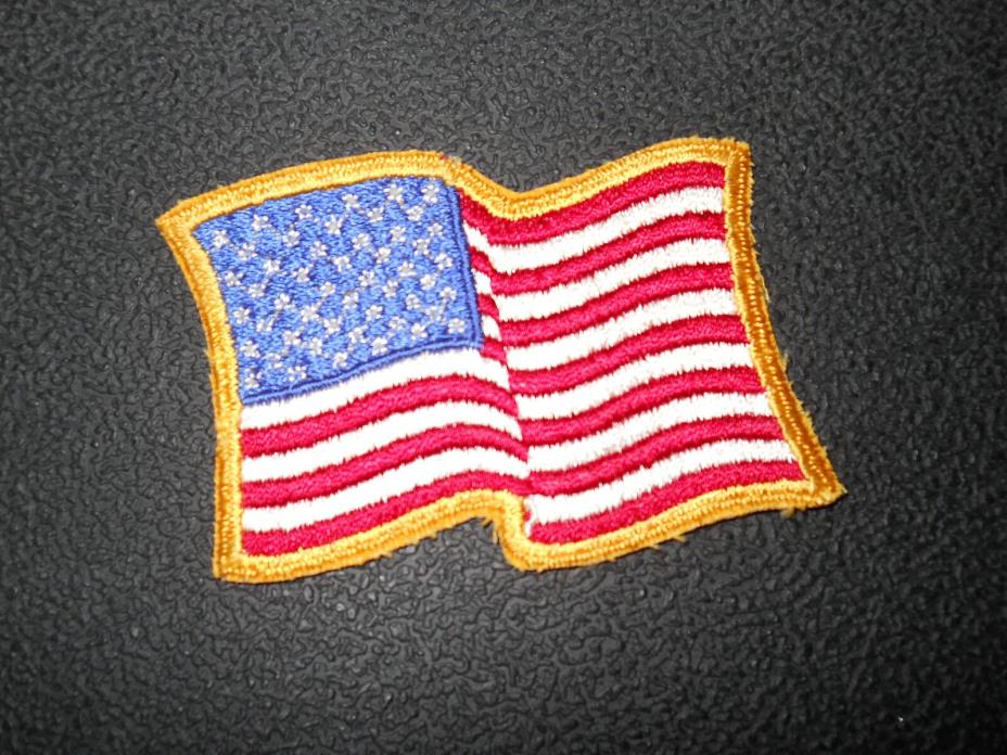 NEW One US Flag  Wave  Patch  3 1/2 x 2 1/2