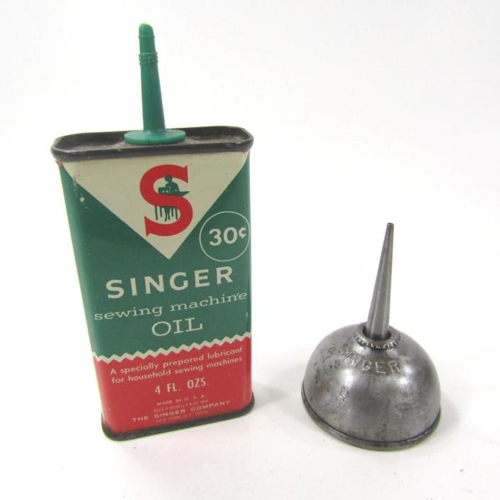 Vintage Singer Sewing Machine Oil Cans EMPTY Lot Green Red Silver Embossed